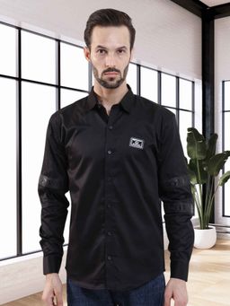 BOTABOCHI - Mens Full Sleeve Contrast Tape Trim Shirt