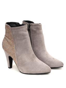 SHUZ TOUCH - Pointed Heels Ankle Grey Boots