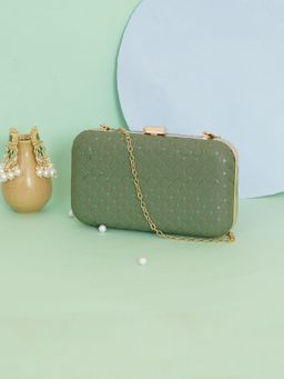 Fabbhue - Women Green Box Clutch