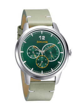 Sonata - Off White Leather Watch -7139SL02