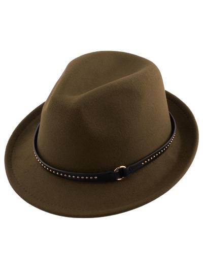 Vintage Solid Green Fedora Hat