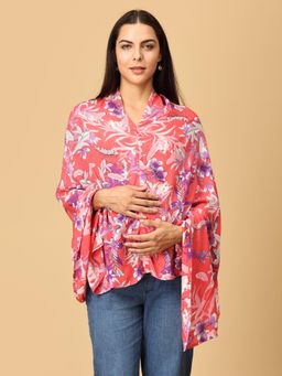 The Mom Store - Red Rosy Bloom Nursing Cover Top