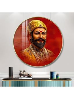 The Next Decor - Chhatrapati Shivaji Maharaj Wood Glass Finish Round Wall Art
