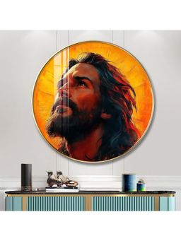 The Next Decor - Jesus Christ Blessing Wood Glass Finish Round Wall Art