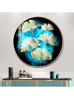 The Next Decor - Leaf Medley Wood Glass Finish Round Wall Art