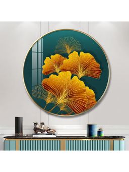 The Next Decor - Sunlit Blossom Wood Glass Finish Round Wall Art