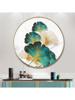 The Next Decor - Emerland Petal Design Wood Glass Finish Round Wall Art