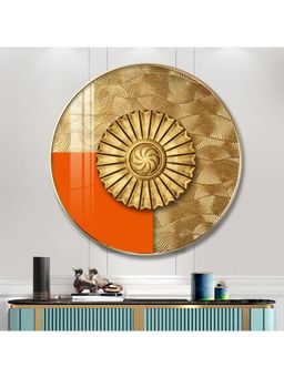 The Next Decor - Luminous Dawn Wood Glass Finish Round Wall Art