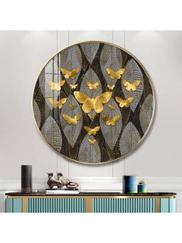 The Next Decor - Regal Stag Wood Glass Finish Round Wall Art