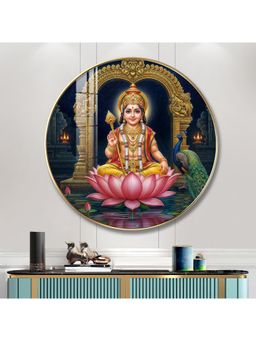 The Next Decor - Little Murugan Wood Glass Finish Round Wall Art