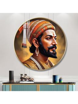 The Next Decor - Divine Chhatrapati Shivaji Maharaj Wood Glass Finish Round Wall Art