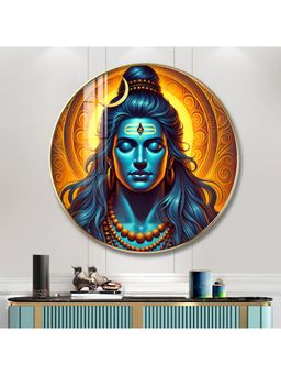 The Next Decor - Divine Shiva Wood Glass Finish Round Wall Art