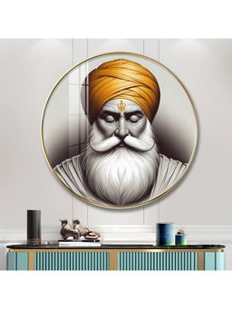 The Next Decor - Guru Nanak Dev Wood Glass Finish Round Wall Art