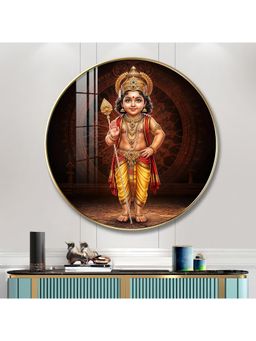 The Next Decor - Little Murugan Bhagwan Wood Glass Finish Round Wall Art