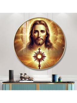 The Next Decor - God Jesus Wood Glass Finish Round Wall Art