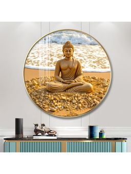 The Next Decor - Eternal Gaze Buddha Wood Glass Finish Round Wall Art
