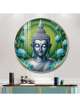 The Next Decor - Divine Buddha Wood Glass Finish Round Wall Art