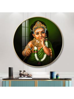 The Next Decor - Baal Murugan Wood Glass Finish Round Wall Art