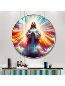 The Next Decor - Jesus In Twilight Wood Glass Finish Round Wall Art