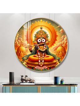 The Next Decor - The God Of Tranquillity Wood Glass Finish Round Wall Art