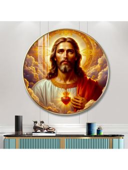 The Next Decor - Lord Jesus Wood Glass Finish Round Wall Art