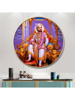The Next Decor - Chhatrapati Shivaji Maharaj Ji Wood Glass Finish Round Wall Art