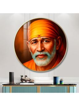 The Next Decor - Sai Baba Wood Glass Finish Round Wall Art