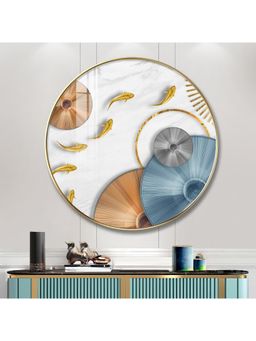 The Next Decor - Abaniko Fish Wood Glass Finish Round Wall Art