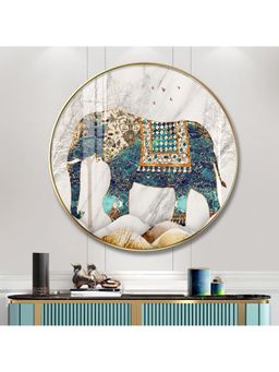 The Next Decor - Majestic Alpha Wood Glass Finish Round Wall Art
