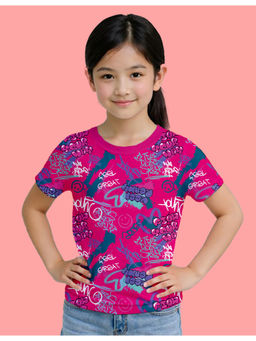 Nusyl - Girl Colors and Colorful Text Printed Half Sleeves T-Shirt