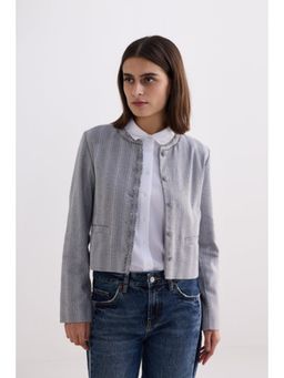 Reistor - Lady Jacket In Grey Cotton Tweed