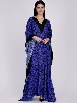 First Resort by Ramola Bachchan - Blue Camouflage Full Length Kaftan