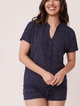 La Vie En Rose - Super Soft Short Sleeve Button-down Shirt
