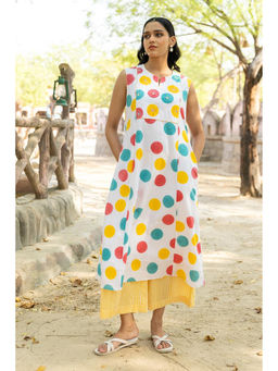 TERHA TAALI - White Cotton Printed Kurta and Palazzo