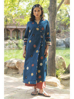 TERHA TAALI - Indigo Cotton Printed Kurta and Pant