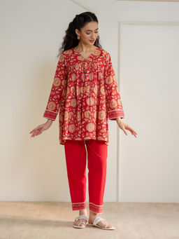 Rustorange - Jugni Sanganeri Red Inspired Co-Ord