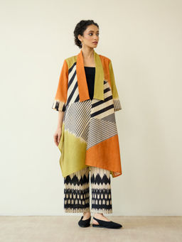 Rustorange - Mix and Match Slub Cotton Multi-Color Shrug with Pant