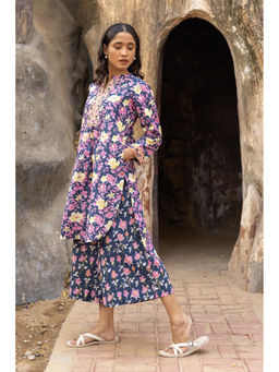 TERHA TAALI - Women Twilight Blue Cotton Kurta with Palazzo