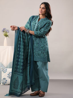 Rimeline - Farshi Green Women Kurta with Salwar and Dupatta