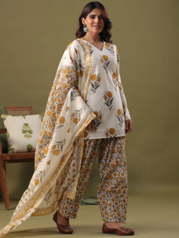 Rimeline - Farshi Women Mustard Kurta with Salwar and Dupatta