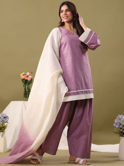 Rimeline - Purple Kurta with Salwar and Dupatta