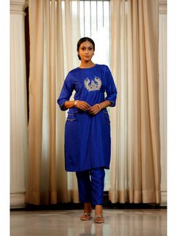 EEDA - Blue Embroidered Kurta with Pant