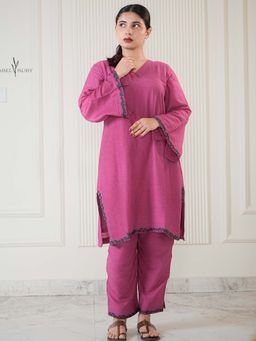 Label Ruby - Pakistani Pink Pure Chanderi Co-Ord Set