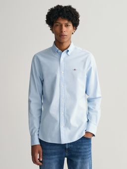 GANT - Men Blue Slim Oxford Stretch Shirt