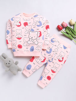 Hopscotch - Boys Pink All-Over Print T-shirt and Joggers Set (6-12 Months)