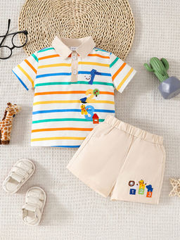 Hopscotch - 2-Piece Stripe Print T-shirt and Shorts (6-9 Months)