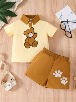 Hopscotch - 2-Piece Teddy Bear Applique T-shirt and Shorts (9-12 Months)