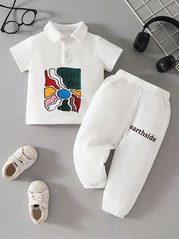 Hopscotch - 2-Piece Text Print T-shirt and Jogger (12-18 Months)