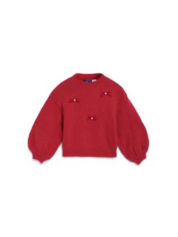 Chicco - Girls Medium Red Self Design Pullover