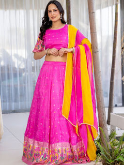 HOUSE OF JAMOTI - Gulabi Noor Lehenga with Blouse & Dupatta (Set of 3)